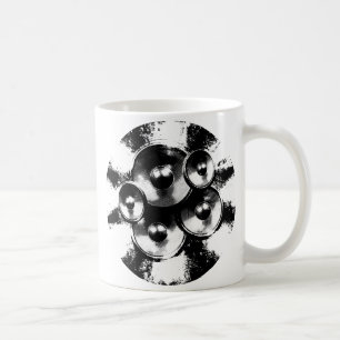 Mug Haut-parleurs de musique noir et blanc en cercle
