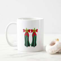 Haut talons verts avec les vaches de Noël