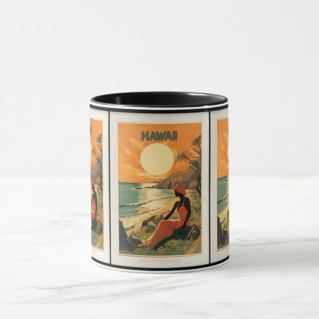 Mug Hawaï vintage : Voyage tropical (Centre)