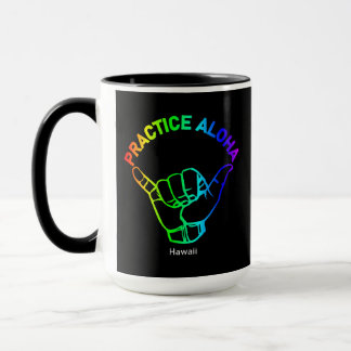 Mug Hawaii Practice Aloha Rainbow Shaka (Hang lâche)