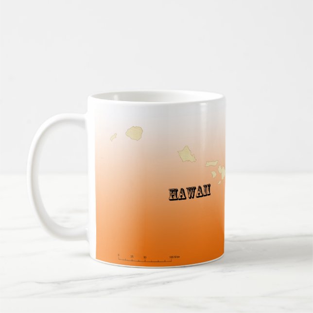 Mug - Hawaii State Map avec la ville (Gauche)