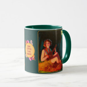 Mug Hawaiian Kona Coffee Girl avec Ukulele