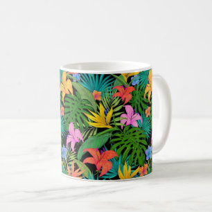 Mug Hawaiian Tropical Floral Palm Feuille