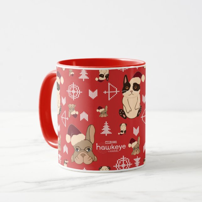 Mug Hawkeye Chat & Chien Vacances d'hiver Motif (Devant gauche)