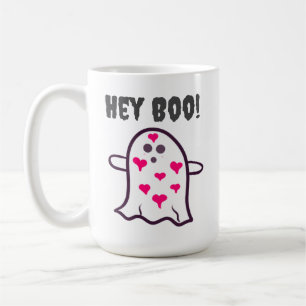 Mug Hé Boo ! Fantôme couvert dans les coeurs