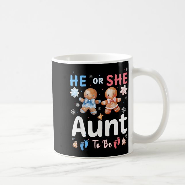 Mug He Or She Aunt To Be Christmas Gingerbread Gender  (Droite)