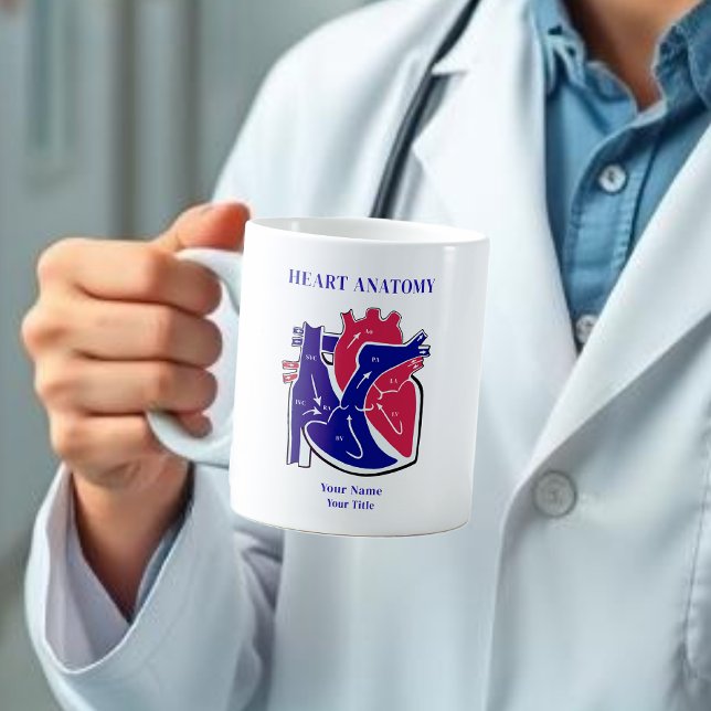 Mug Heart Anatomy (Heart Anatomy Personalized Coffee Mug )