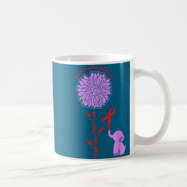 Mug Heart Disease Awareness Faith Hope Fight Love Card (Droite)