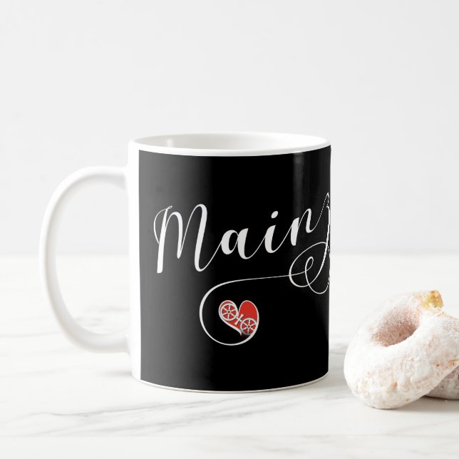 Mug Heart Mainz Drapeau, I Love Mainz, Meenz (Avec donut)