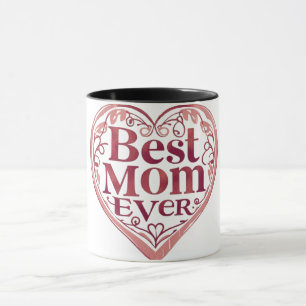 Mug Heart Scroll Meilleure Maman Jour des mères