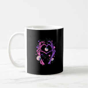 Mug Heart Skeleton Mains - Halloween Pastel Goth Eyeba