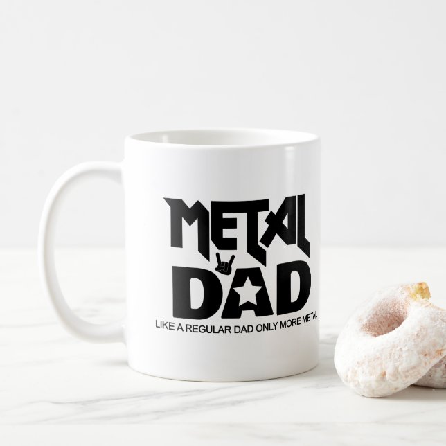 Mug Heavy Metal Music Papa Rocker Hard Rock Alternativ (Avec donut)