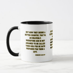 Mug Hébreux 11:16 KJV Bible Écriture à deux tons