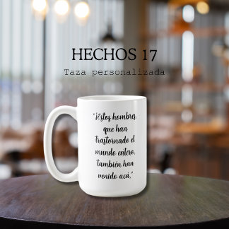 Mug Hechos 17 Versículo de la Biblia en español