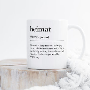 Mug Heimat Définition Dictionnaire Allemand Minimalist