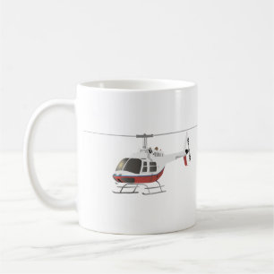 Mug Hélicoptère blanc et rouge