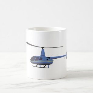 Mug Hélicoptère bleu clair et jaune