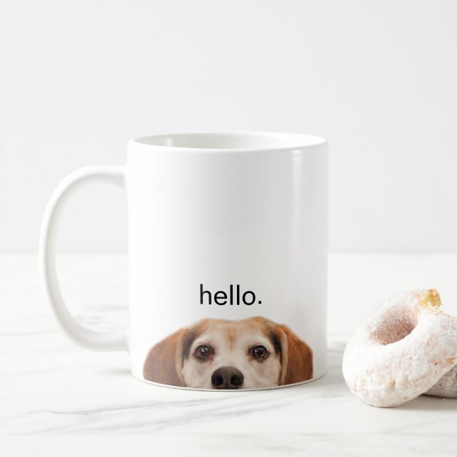 Mug Hello mignon Beagle chien moderne tendance (Avec donut)
