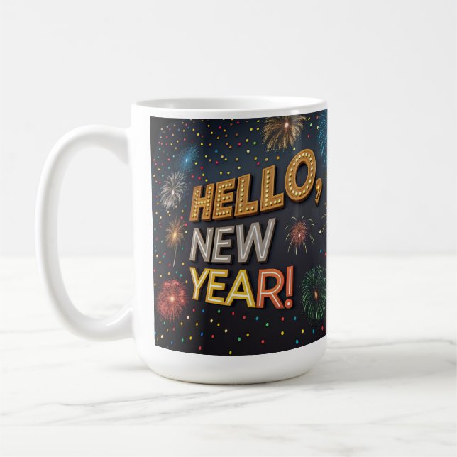 Mug Hello New Year Mug - Commencez 2025 avec Style (Gauche)