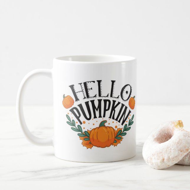 Mug Hello Pumpkin Fall Autumn                          (Avec donut)