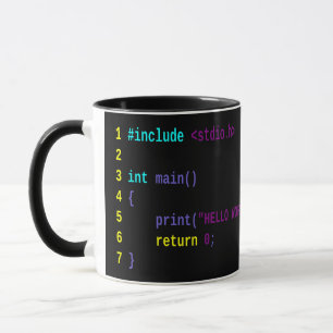 Mug “Hello World” C White color interior Black