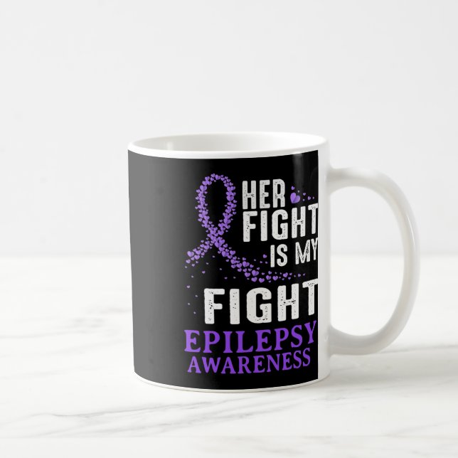 Mug Her Fight Epilepsy Awareness Purple Ribbon Epilept (Droite)