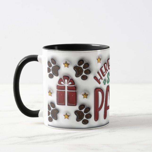 Mug Here Comes Santa Paws (Gauche)