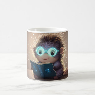 Mug hérisson anthropomorphe mignon, portant une lumièr