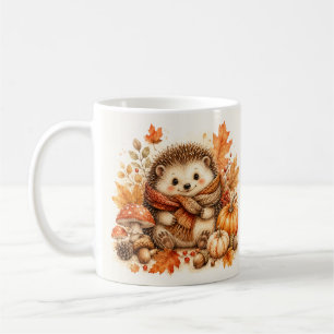 Mug Hérisson aquarelle cosy d'automne