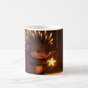 Mug hérisson mignon tenant une étoile brillante