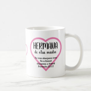 Mug HERMANA DE OTRA MADRE Christian BFF Monogramme