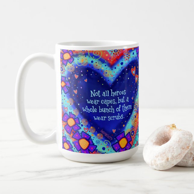 Mug Héros Portent Scrubs Infirmières Médecins Inspirit (Avec donut)