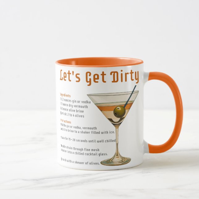 Mug Heure de cocktail Obtenons une recette de martini  (Droite)