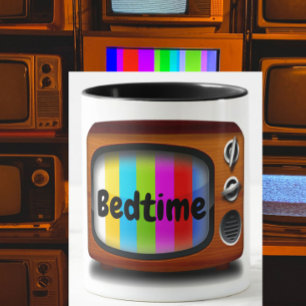 Mug Heure de nuit du motif d'essai TV rétro