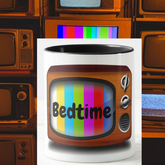 Mug Heure de nuit du motif d'essai TV rétro (Créateur téléchargé)