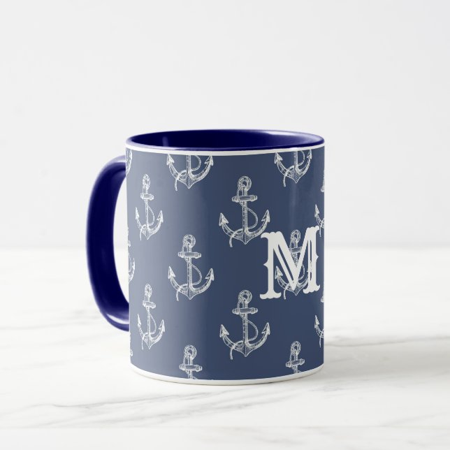 Mug Heure d'été Monogramme Océan (Devant gauche)