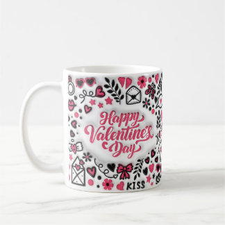 Mug heureuse Sainte-Valentin amusant rose 3d