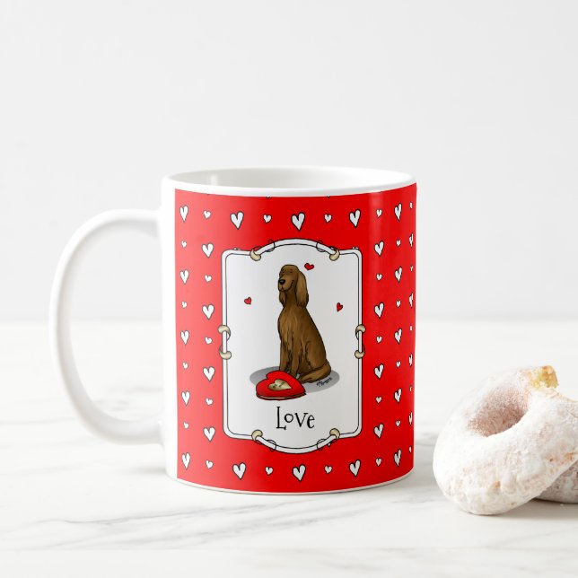 Mug Heureuse Sainte-Valentin Be Mine Irish Setter (rou (Avec donut)
