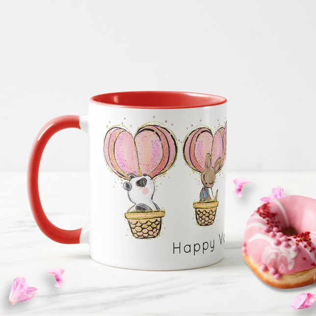 Mug Heureuse Sainte-Valentin de balloon à air chaud (Créateur téléchargé)