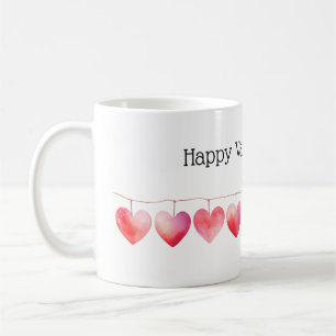 Mug Heureuse Sainte-Valentin de bannière des Coeurs d'
