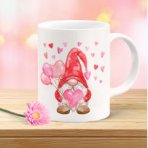 Heureuse Sainte-Valentin Gnome avec coeur et balon