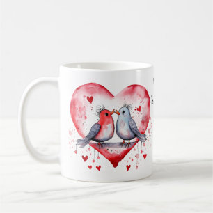 Mug Heureuse Sainte-Valentin Inséparable Aquarelle mig