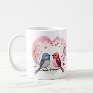 Mug Heureuse Sainte-Valentin Inséparable Aquarelle mig