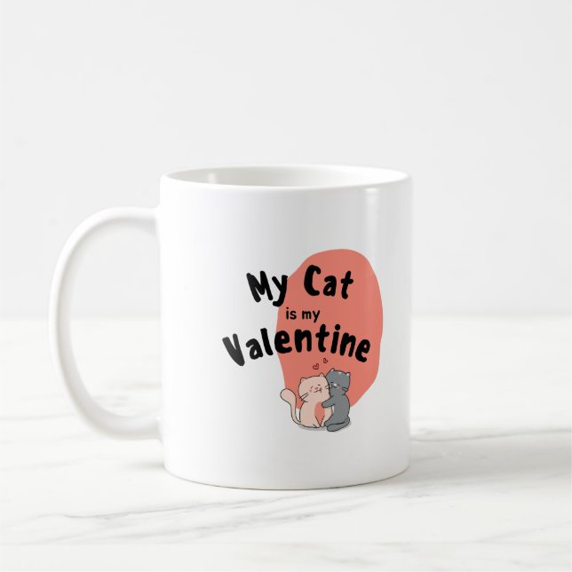 Mug Heureuse Sainte-Valentin - Mon Chat Est Ma Saint V (Gauche)