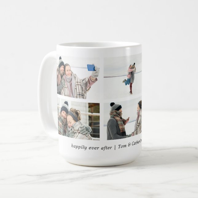 Mug Heureusement Jamais Après Couple 6 Photo Collage P (Devant gauche)