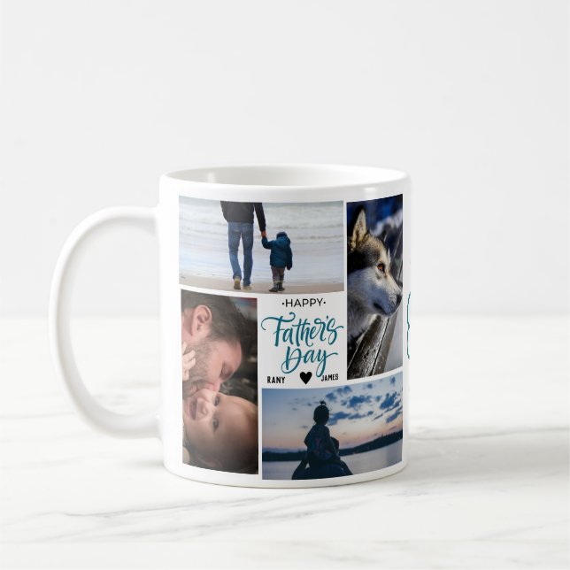 Mug heureux collage photo fête des pères (Gauche)