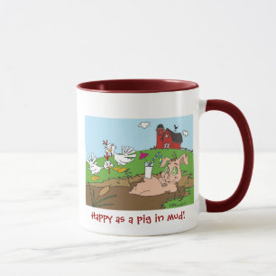 Mug Heureux comme porc dans la boue !