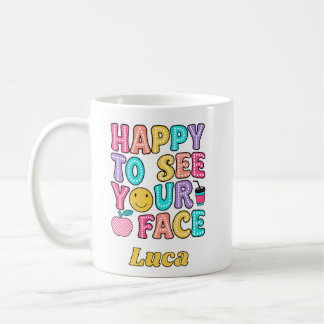 Mug Heureux de voir votre visage Professeur Rétro Mign