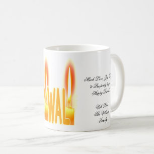 Mug Heureux Diwali souhaite une jolie typographie aux 
