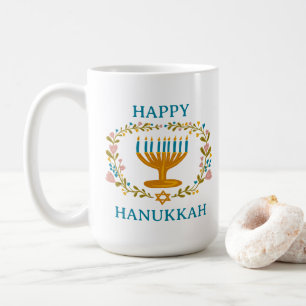 Mug HEUREUX HANOUKKA Menorah floral Juy Holiday